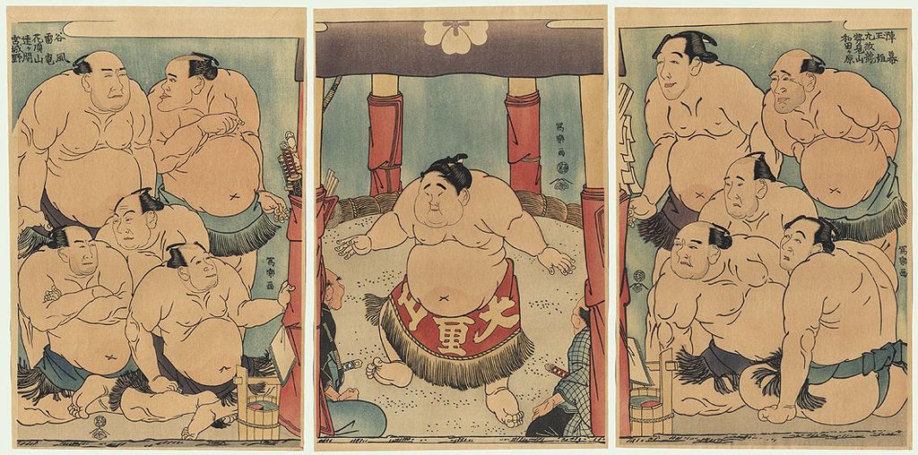 Ilustração lutadores de sumo